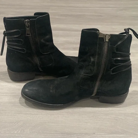 John Varvatos | Shoes | John Varvatos Black Suede Zip Up  display picture 3